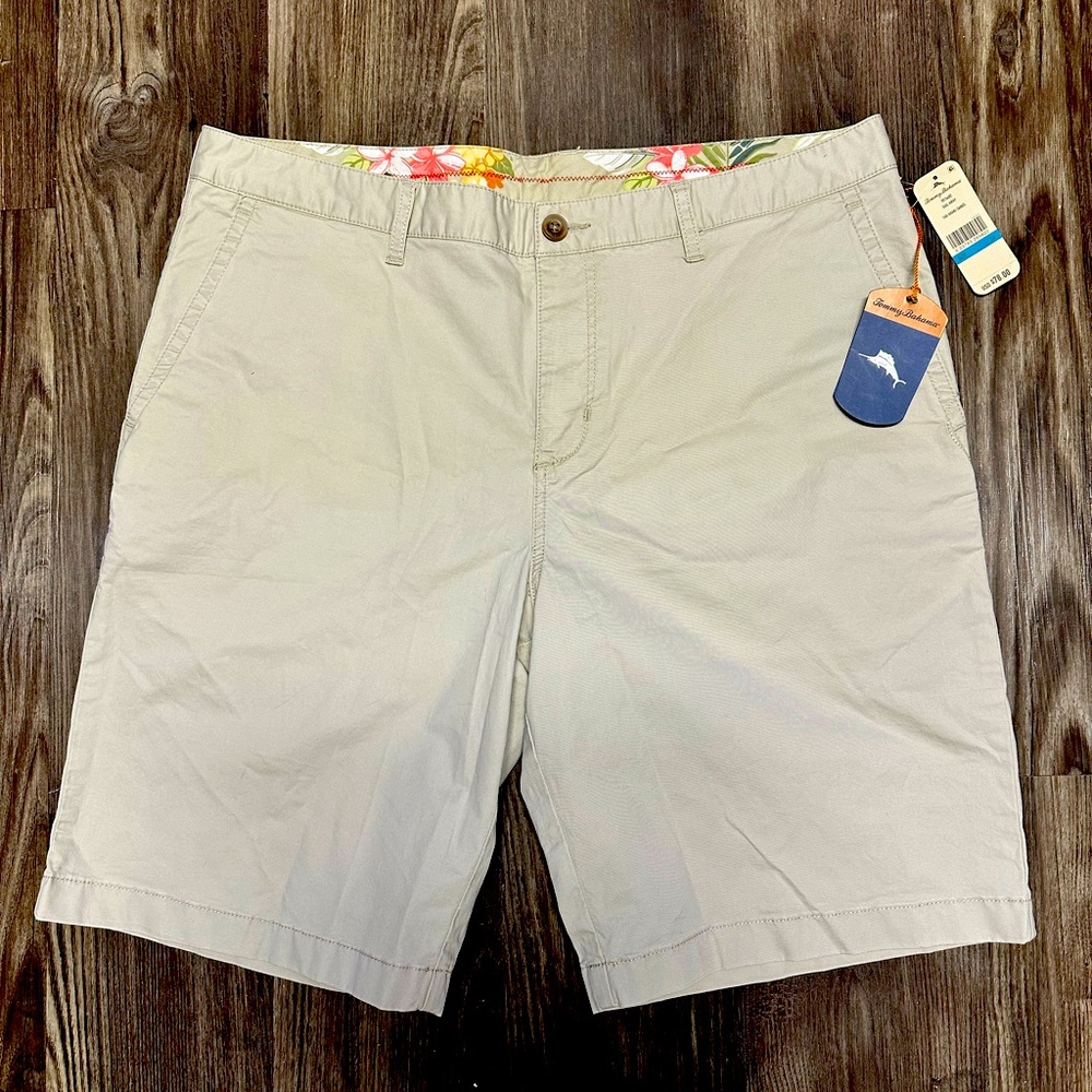 NEW Tommy Bahama Sail Away Flat Front Khaki Shorts Size 36 *NWT*
